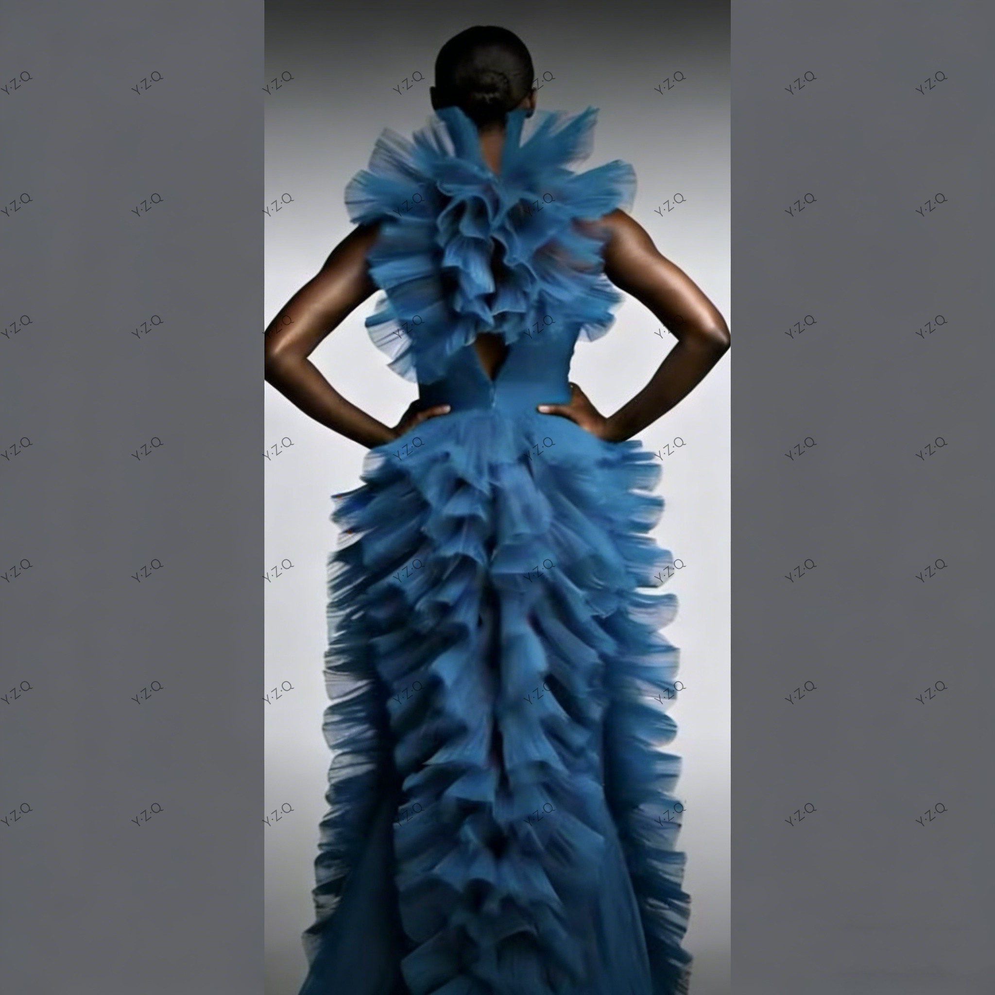 Dreamlike Blue Dresses Layered - Briar Cosplay Prop ulasan dan harga