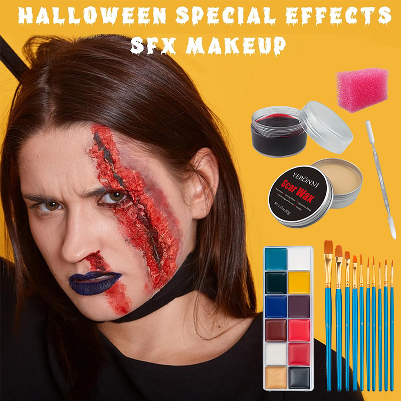 SFX Makeup Kit,12 Colors Face  - Body Paint Sfx ulasan dan harga