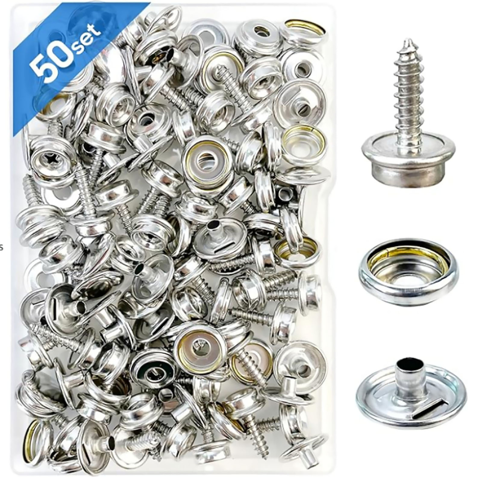 50 Set Stainless Steel Boat Ma - Snap Fastener Set ulasan dan harga